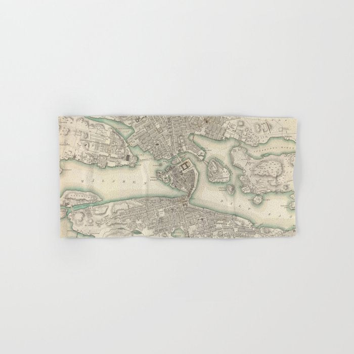 Vintage Map Of Stockholm Sweden (1838) Bath Towel