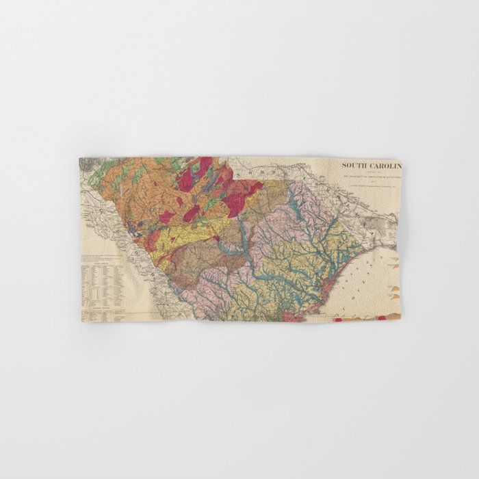 Vintage Geological Map Of South Carolina (1883) Bath Towel