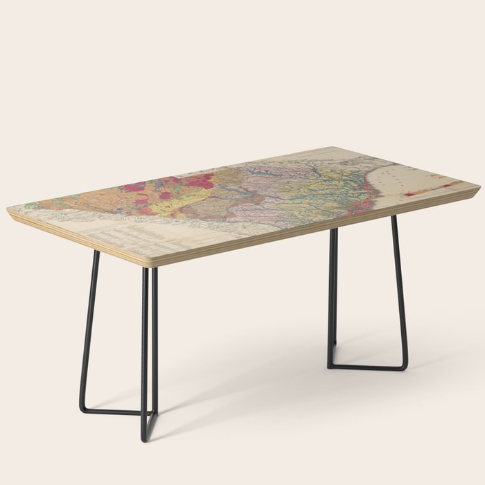 Vintage Geological Map Of South Carolina (1883) Coffee Table