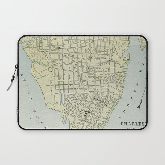 Vintage Map Of Charleston Sc (1901) Laptop Sleeve