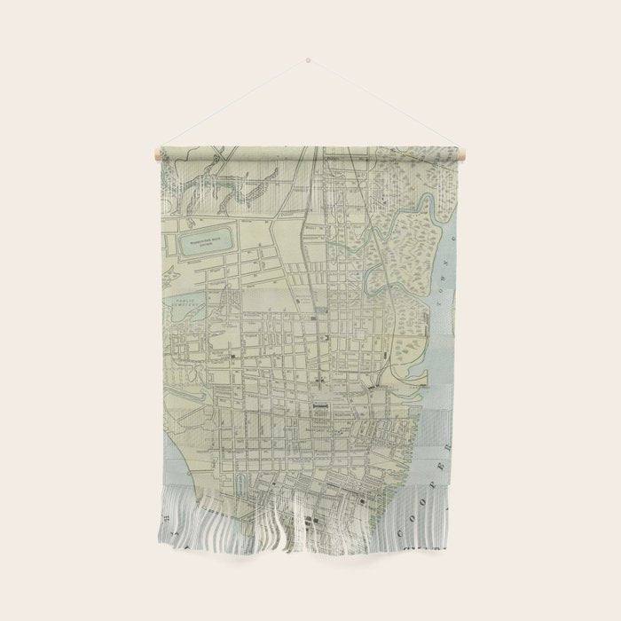 Vintage Map Of Charleston Sc (1901) Wall Hanging