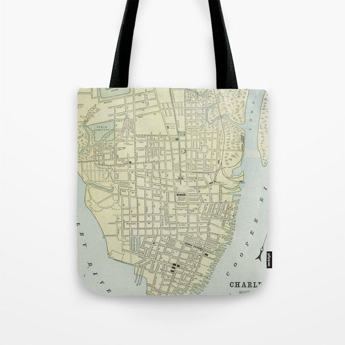 Vintage Map Of Charleston Sc (1901) Tote Bag