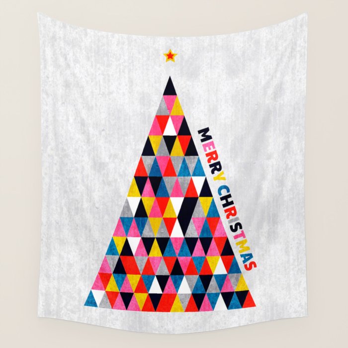 Minimalistic Christmas Tree Wall Tapestry