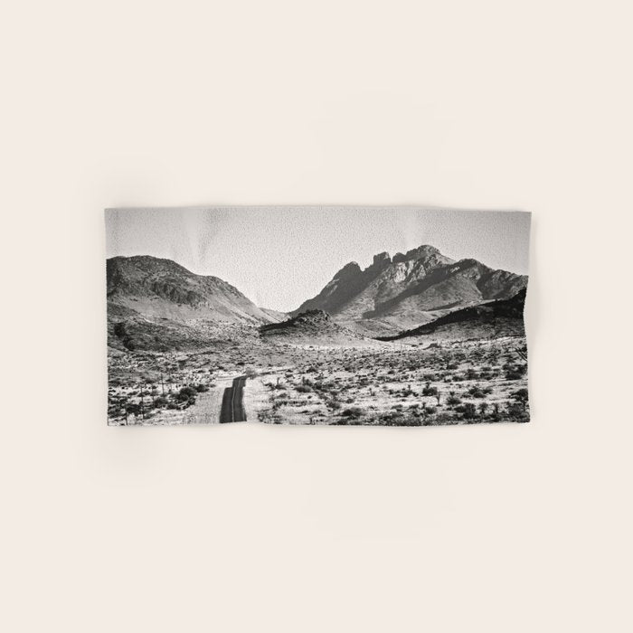 The Lost Highway Iii Black & White Bath Towel