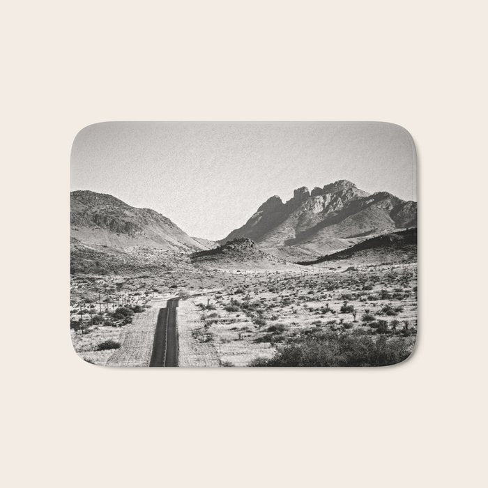 The Lost Highway Iii Black & White Bath Mat
