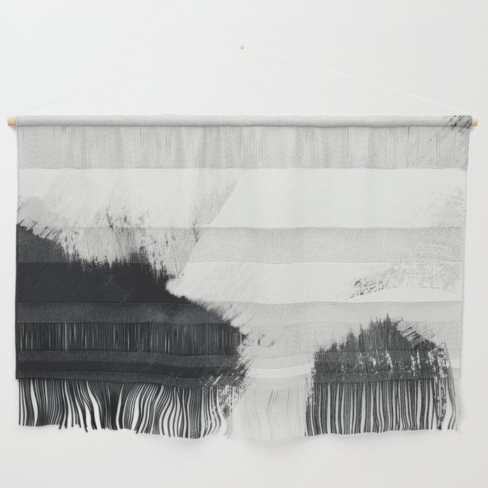 Brush Stroke Black White Painted Ii Wall Hanging