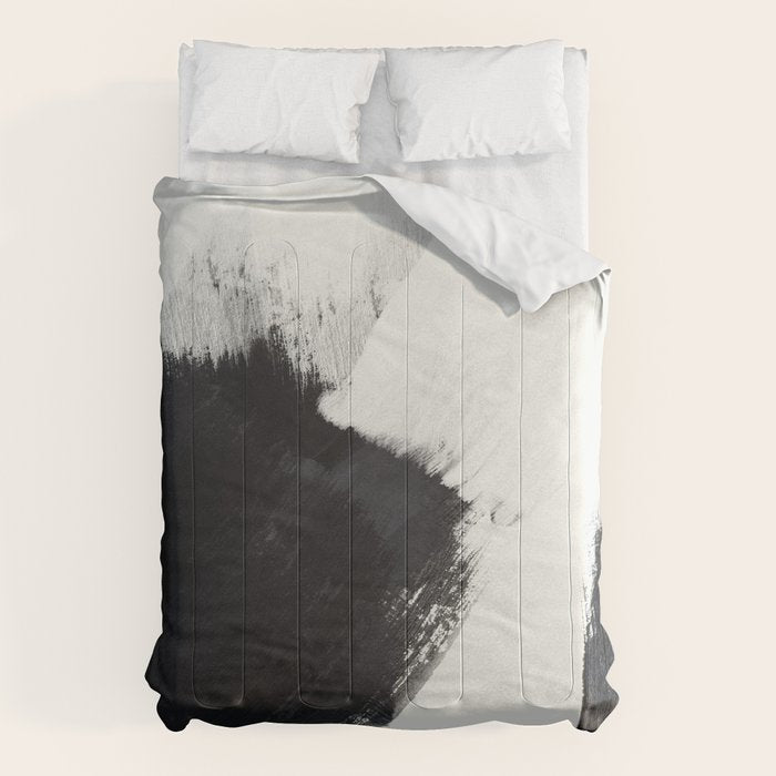 Brush Stroke Black White Painted Ii Comforter