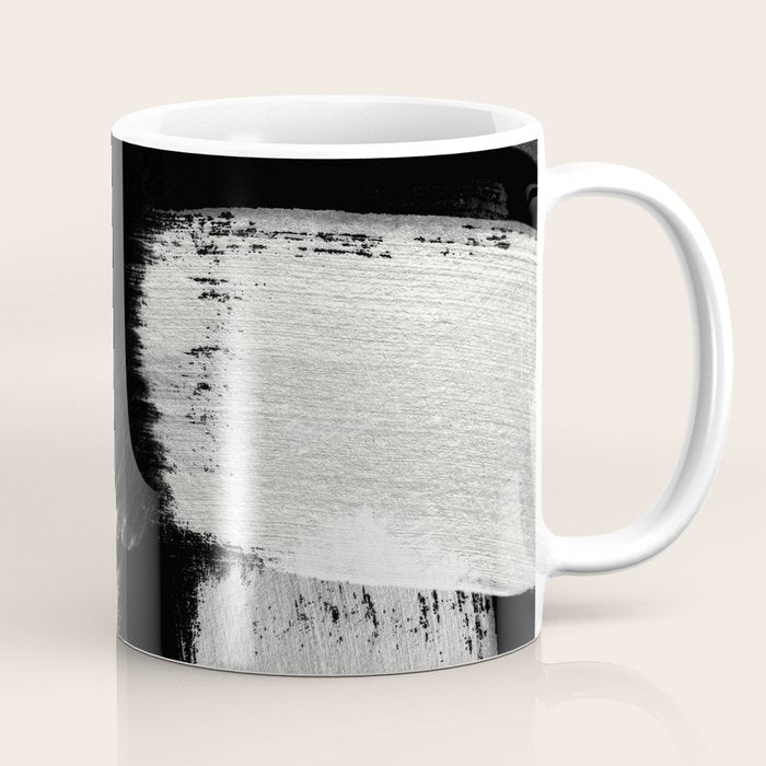 Brush Stroke Black White Painted Coffee Mug