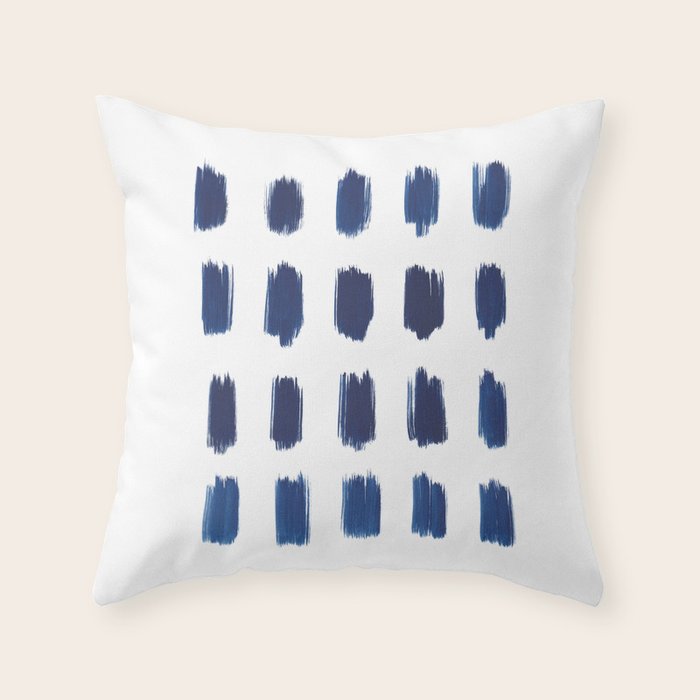 Indigo Abstract Brush Strokes | No. 6 Throw Pillow