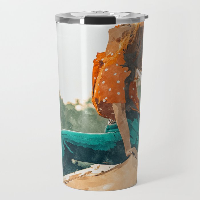 Live Free, Freedowm Woman Empower Painting, Fashion Female Human Rights Travel Mug