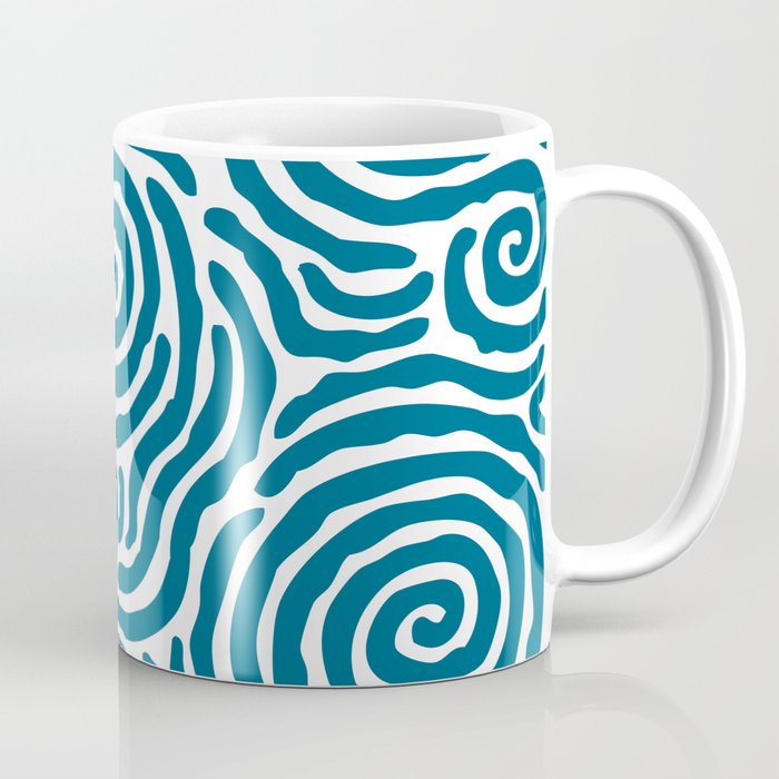 Ripple Effect Pattern Peacock Blue Coffee Mug