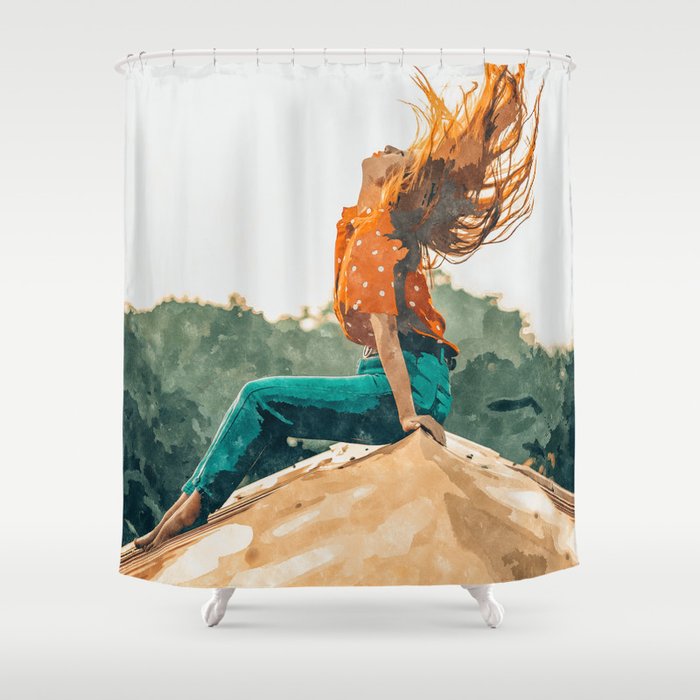 Live Free, Freedowm Woman Empower Painting, Fashion Female Human Rights Shower Curtain