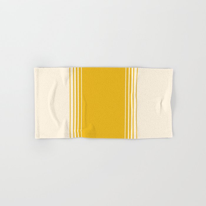 Marigold Yellow And Creme Lines Bath Towel