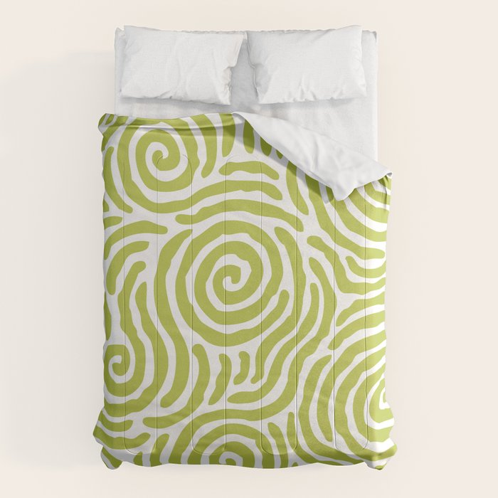 Ripple Effect Pattern Chartreuse Comforter