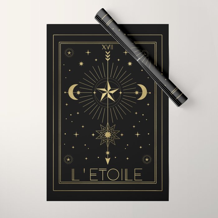L'Etoile Or The Star Tarot Gold Wrapping Paper