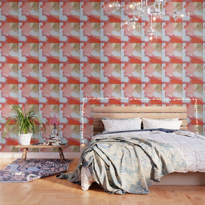 Moving Mountains: A Minimal, Abstract Piece In Reds And Gold By Alyssa Hamilton Art Wallpaper