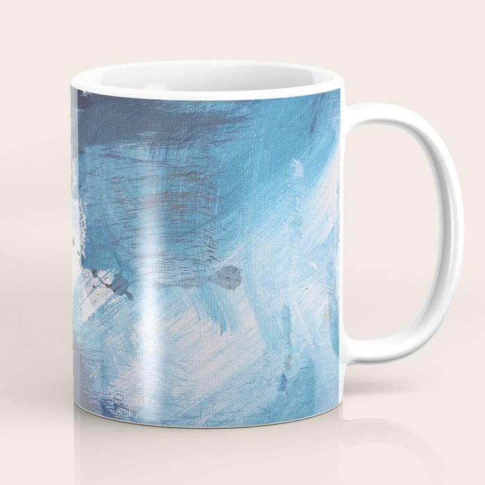 Ships In The Night: A Vibrant Abstract Mixed-Media Piece In Blues And Golds By Alyssa Hamilton Art Coffee Mug