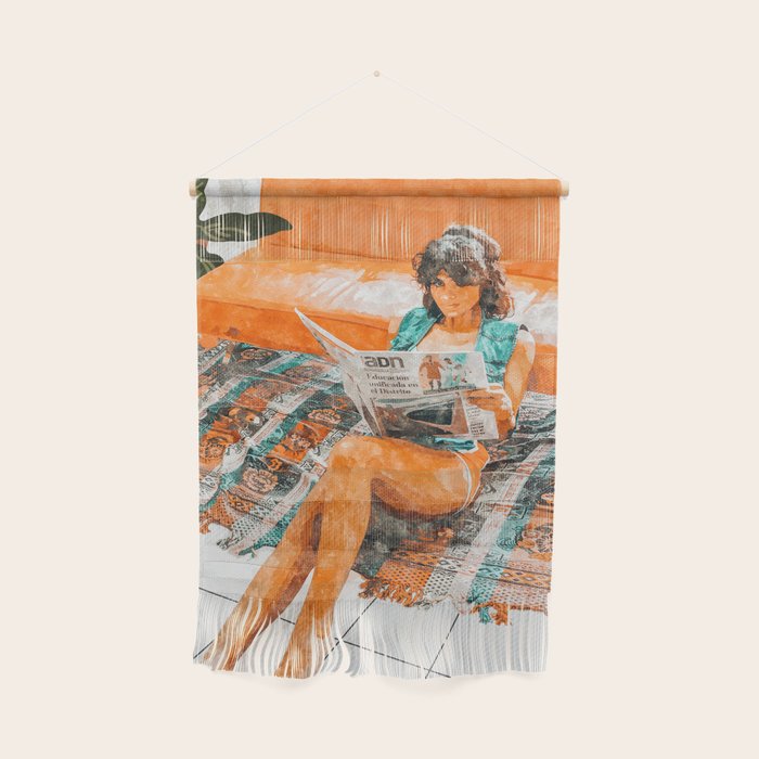 The Gossip Column | Modern Bohemian Woman Hippie DéCor | Staycation Fashion Painting  Wall Hanging