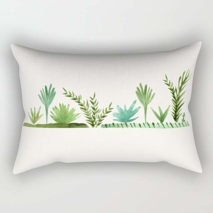 Santa Fe Desert Garden Painting Rectangular Pillow