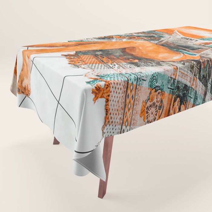 The Gossip Column | Modern Bohemian Woman Hippie DéCor | Staycation Fashion Painting  Tablecloth