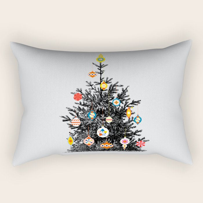 Decorated Christmas Tree Rectangular Pillow