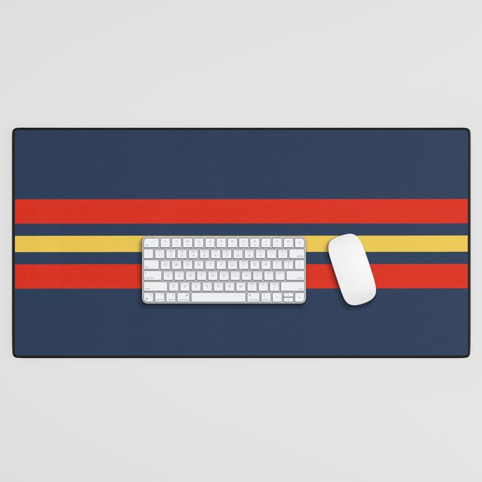 Akkorokamui - Classic Vintage Style Retro Stripes Desk Mat