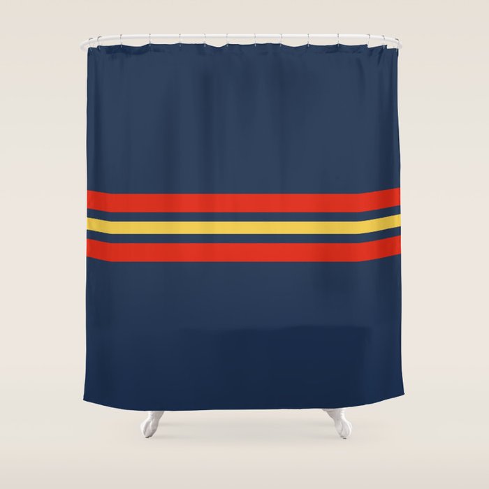 Akkorokamui - Classic Vintage Style Retro Stripes Shower Curtain