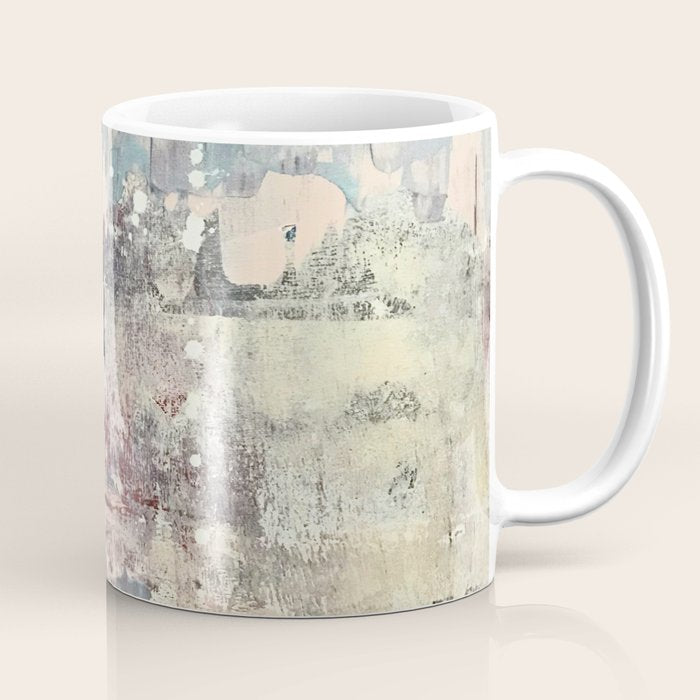 Mirage [1]: A Vibrant Abstract Piece In Pinks Blues And Gold By Alyssa Hamilton Art Coffee Mug