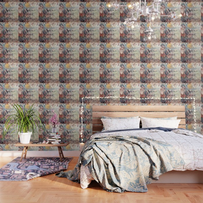 Mirage [1]: A Vibrant Abstract Piece In Pinks Blues And Gold By Alyssa Hamilton Art Wallpaper