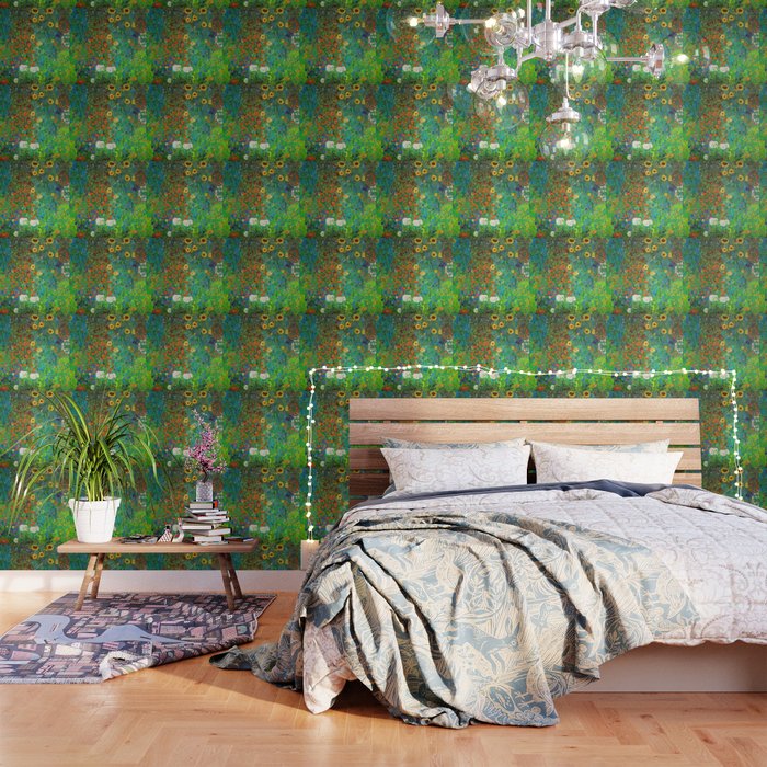 Gustav Klimt Garden With Sunflowers Wallpaper