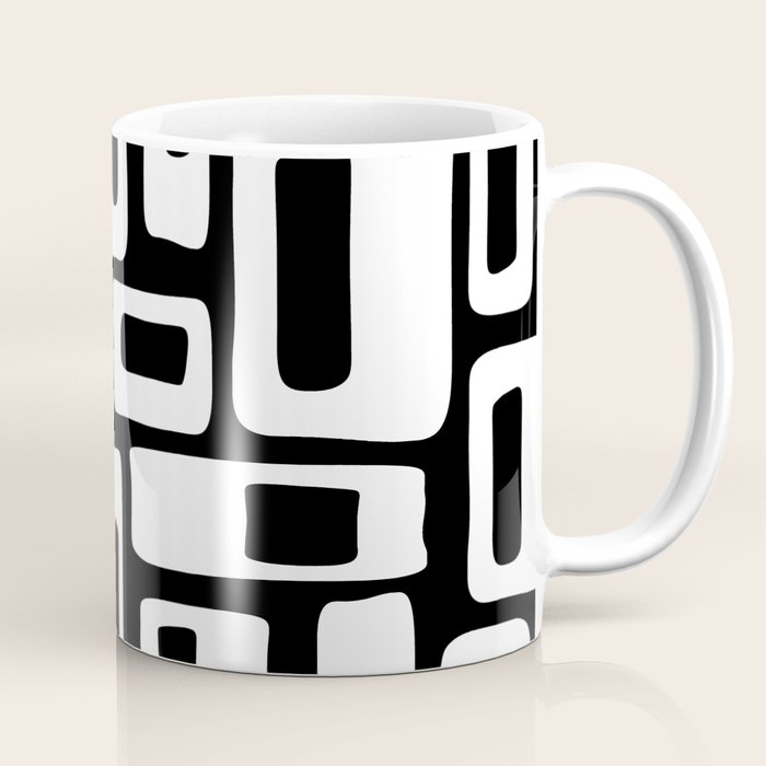 Black And White Mid Century Modern Abstract Pattern 335 Coffee Mug