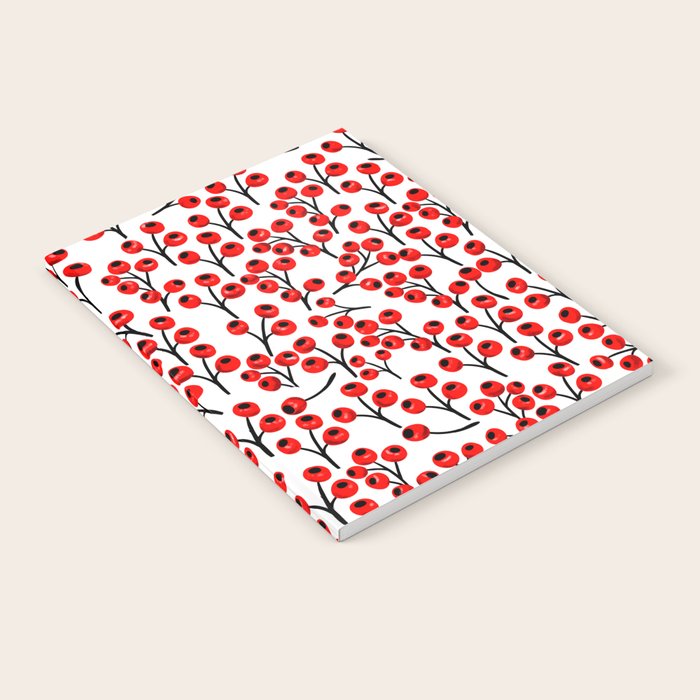 Christmas Red Fruit - Pattern No 4 Notebook