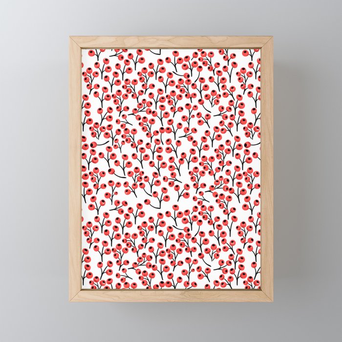 Christmas Red Fruit - Pattern No 4 Mini Art Print