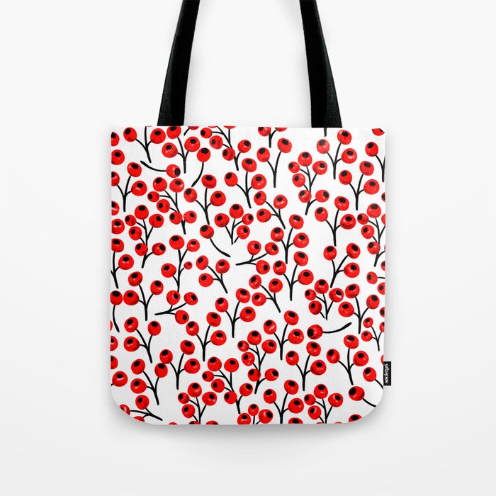 Christmas Red Fruit - Pattern No 4 Tote Bag