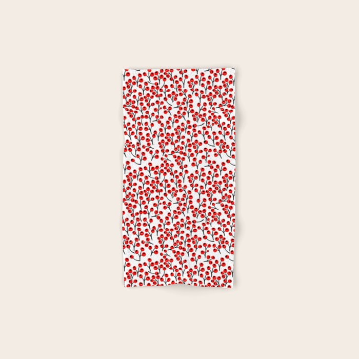 Christmas Red Fruit - Pattern No 4 Bath Towel