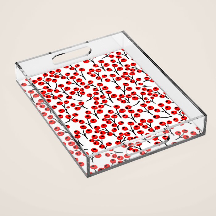 Christmas Red Fruit - Pattern No 4 Acrylic Tray