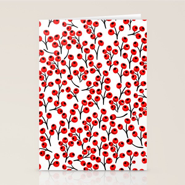 Christmas Red Fruit - Pattern No 4 Stationery Card