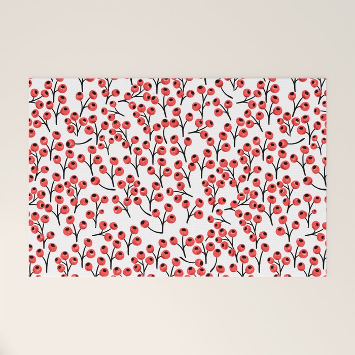 Christmas Red Fruit - Pattern No 4 Welcome Mat