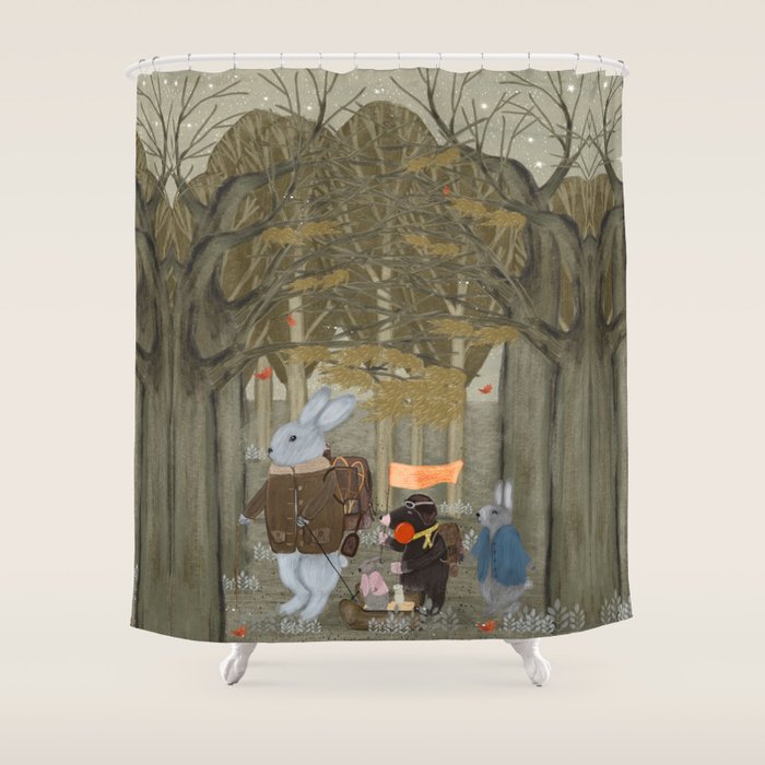 A Little Woodland Adventure Shower Curtain