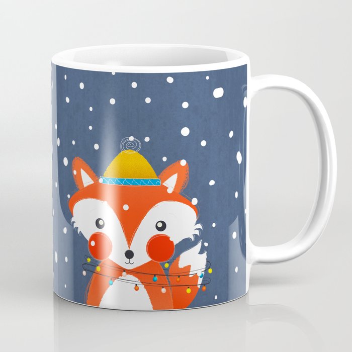 Cute Christmas Fox In The Snow Coffee Mug