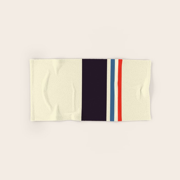 Classic Minimal Racing Car Retro Stripes - Furaribi Bath Towel