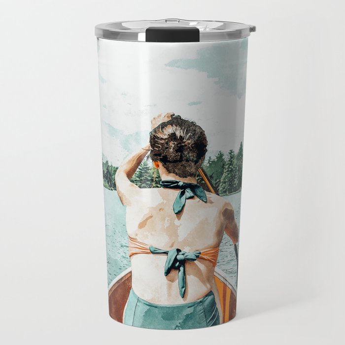 Row Your Own Boat | Woman Empowerment Confidence Painting | Positive Growth Mindset Boho Adventure  Travel Mug