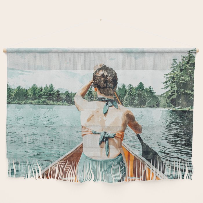 Row Your Own Boat | Woman Empowerment Confidence Painting | Positive Growth Mindset Boho Adventure  Wall Hanging