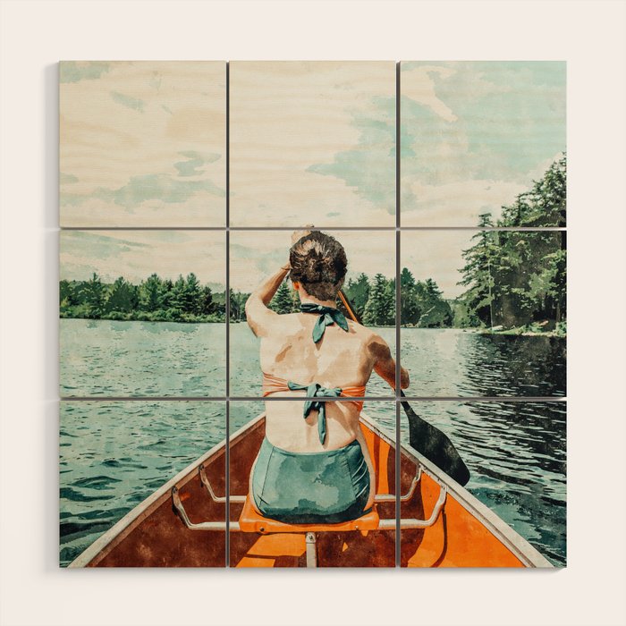 Row Your Own Boat | Woman Empowerment Confidence Painting | Positive Growth Mindset Boho Adventure  Wood Wall Art
