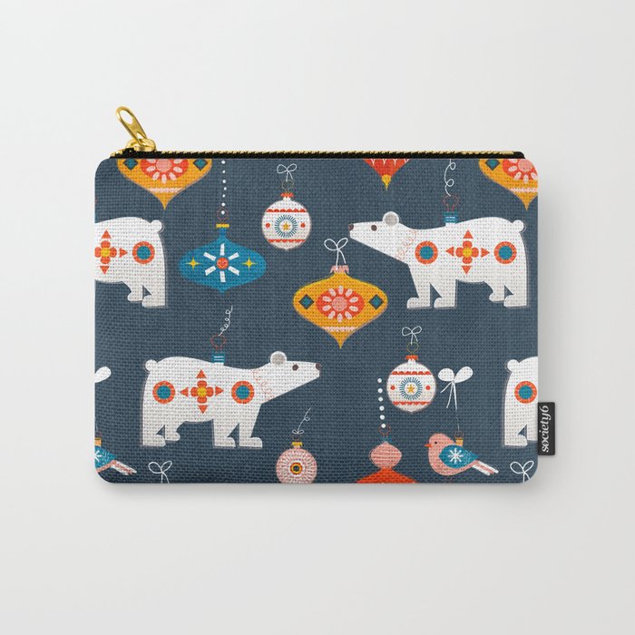 Christmas Retro Decorations No2 Carry All Pouch