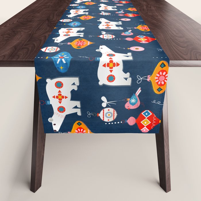 Christmas Retro Decorations No2 Table Runner