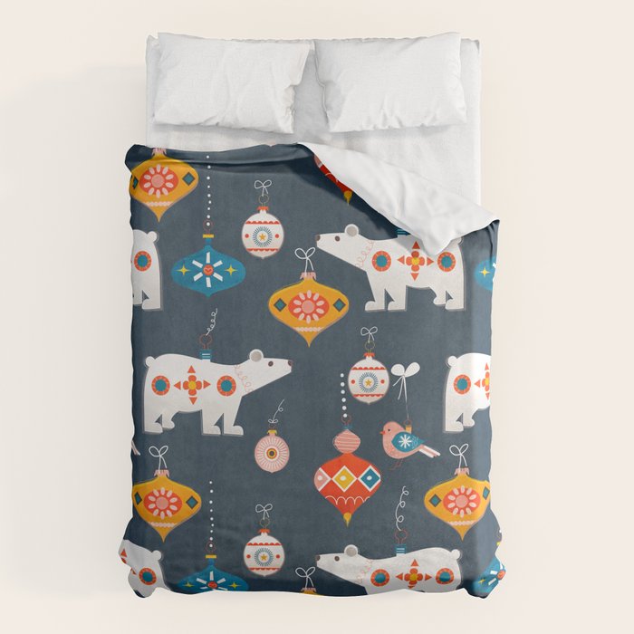 Christmas Retro Decorations No2 Duvet Cover