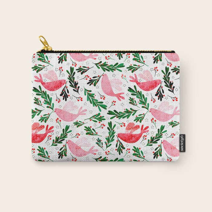 Festive Birds - Christmas Pattern No2 Carry All Pouch