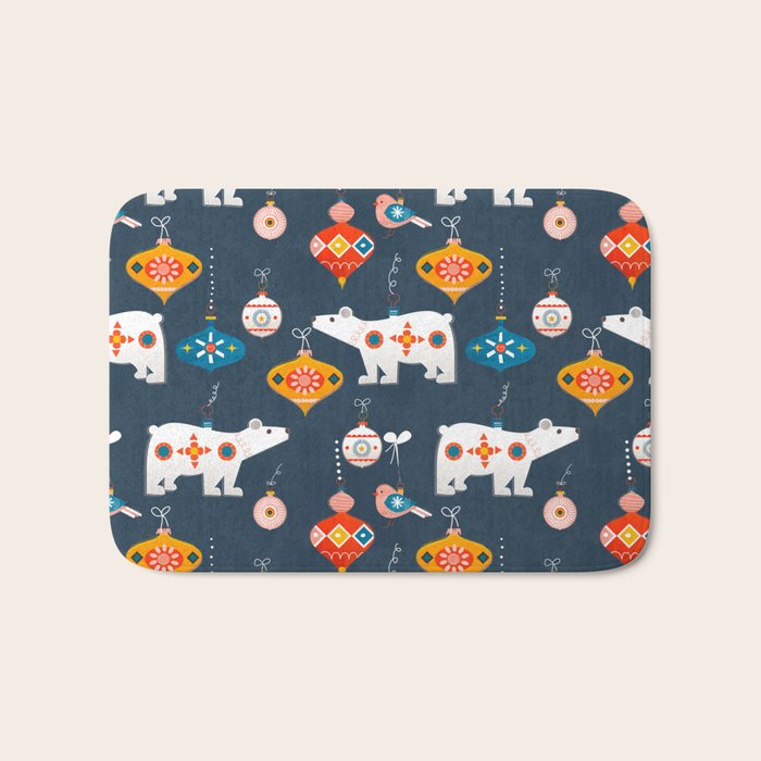 Christmas Retro Decorations No2 Bath Mat