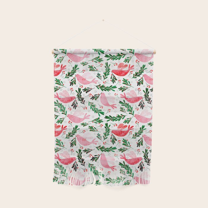Festive Birds - Christmas Pattern No2 Wall Hanging